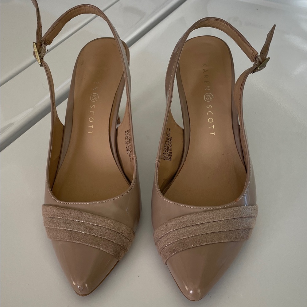 Karen Scott Nude Slingback Heels